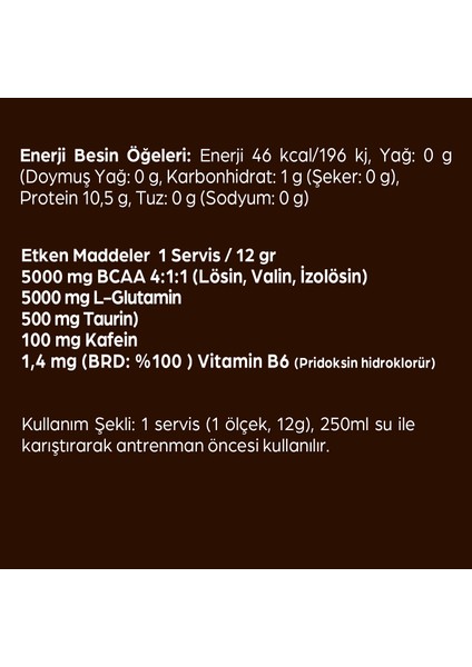 Bcaa L-Glutamin Taurin Kafein 120 Gr 10 Servis Kola Aromalı fiyatları