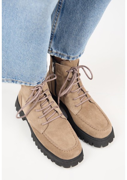 (Valentina) Kadın Deri Bağcıklı Vizon Bot indirimleri