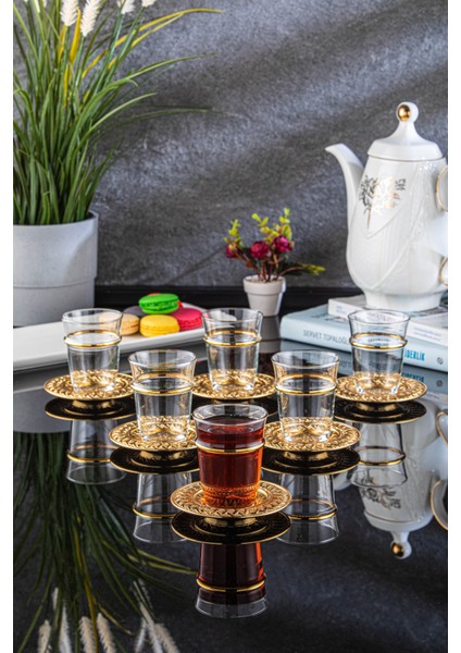Burma 6 Kişilik Yaldızlı Çay Seti (304-K)