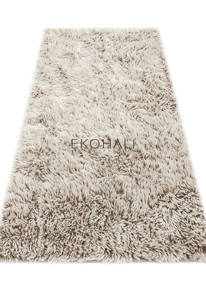 Angora Koleksiyonu Uzun Tüylü Suni Kürk Halı Ang Plain Bej fırsatları