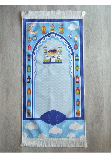 Dijital Baskılı pembe, mavi çocuk Seccadesi 40 x 90 cm