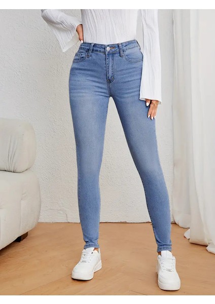 Mavi Yüksek Bel Skinny Jeans Kot Pantolon C596 indirimleri