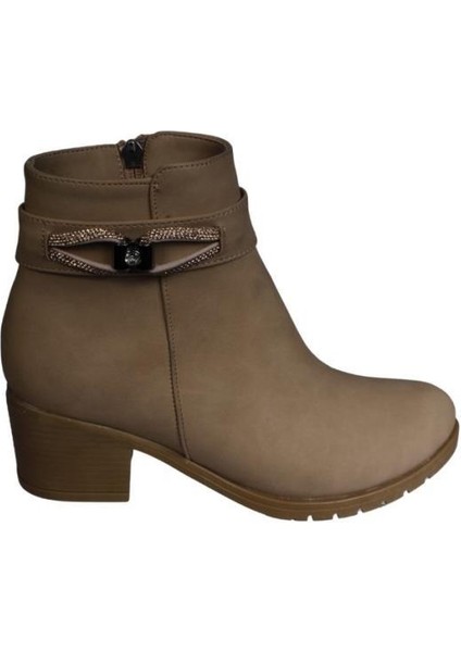 Kadın Siyah Krem Taşlı Tokalı 5cm Topuklu Bot fiyatları