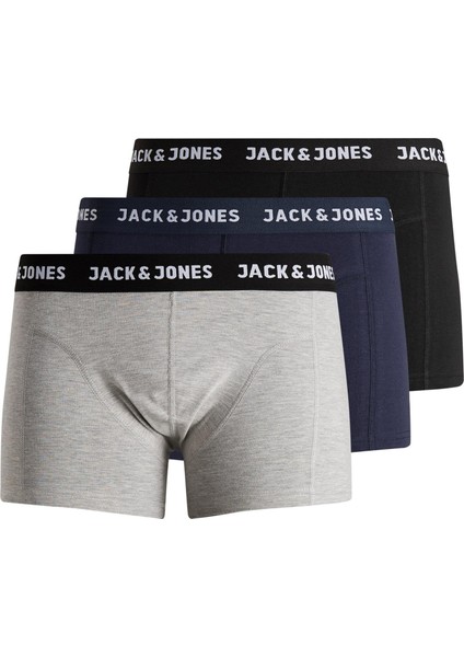 Jacanthony Erkek 3 Lü Set Siyah Boxer 12160750 Siyah Gri Laci 3 Renk V1