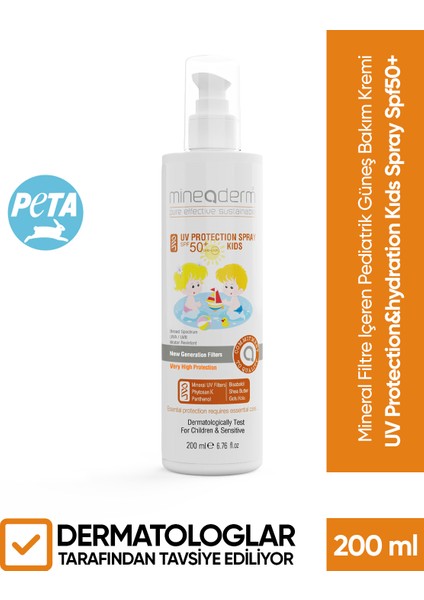 Mineral Filtre Içeren Pediatrik Güneş Bakım Kremi/uv Protection&hydrationSpray SPF50+