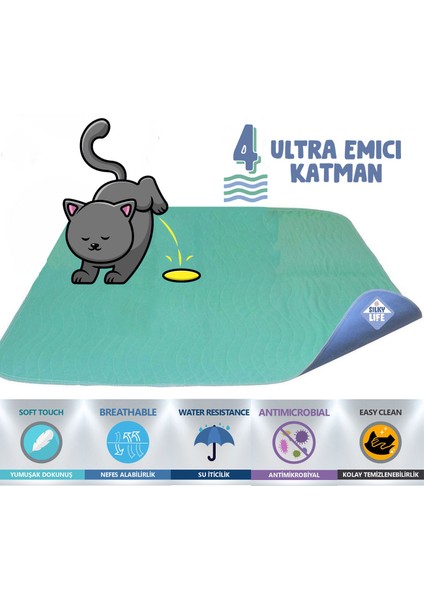 Silkylife - Kedi Tuvalet Eğitim Matı - Yıkanabilir / 70*90