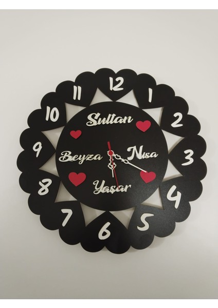 Salon-Oda-Iş Yeri Kaliteli Duvar Saati 3mm Mdf Siyah-Beyaz Çok Şık Tasarım fiyatları