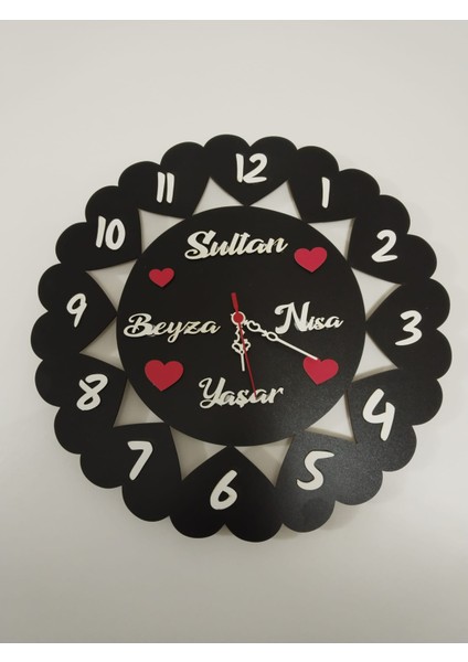 Salon-Oda-Iş Yeri Kaliteli Duvar Saati 3mm Mdf Siyah-Beyaz Çok Şık Tasarım modelleri