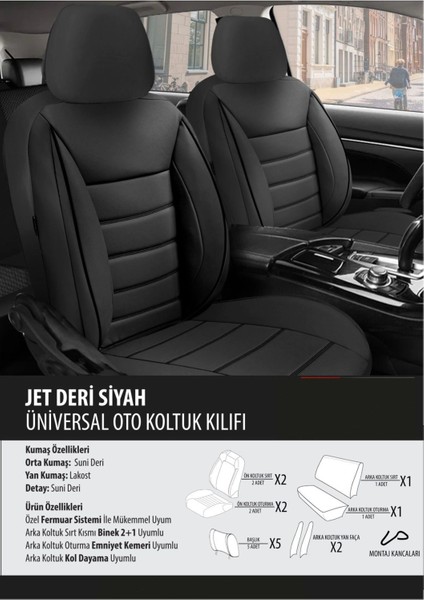 Volvo C30 Koltuk Kılıfı Jet Deri Siyah