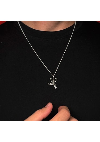 Gümüş Kurbağa Kolye 925 Ayar Gümüş Kurbağa Figürlü Unisex Kolye fiyatları