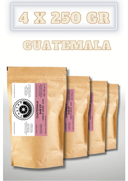 Guatemala SHB EP Öğütülmüş V60 Kahve 1000 Gr. (4x250 Gr)