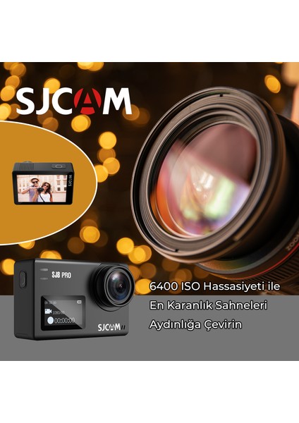 SJCAM SJ8 Pro 2.33” 5GHz WiFi 4K60 UHD 8X Dijital Zoom 170° Geniş Açı 240FPS Ağır Çekim 6-Eksenli Jiroskop Sabitleme H.265 1200mAh Ultra Geniş Batarya Çift Mikrofon Aksiyon Kamerası Siyah