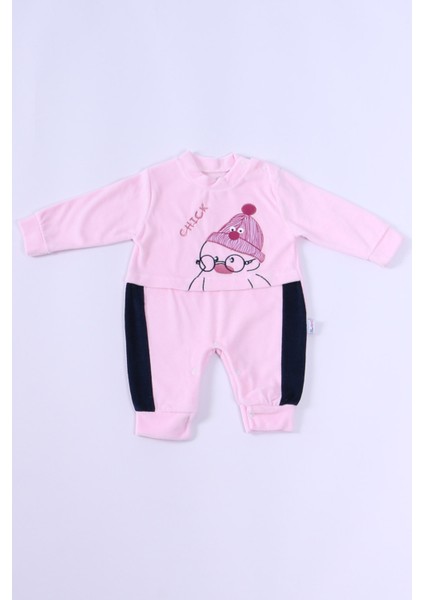 Bebek Kadife Tulum Uzun Kollu Çıtçıtlı Baskılı D5
