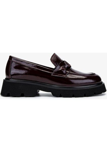 Kadın Deri Bordo Loafer Ayakkabı 33 052Y Bn Ayk Y24 Bordo Krsk Rgn