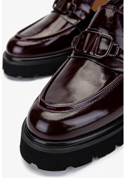 Kadın Deri Bordo Loafer Ayakkabı 33 052Y Bn Ayk Y24 Bordo Krsk Rgn modelleri