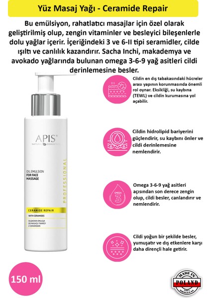 Yüz Masaj Yağı - Ceramide Repair - 150 ml