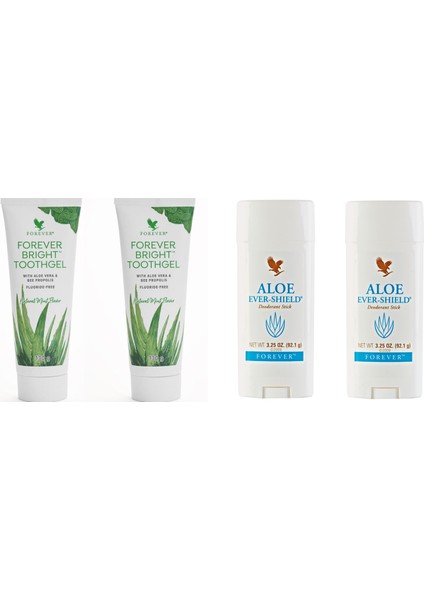 Aloe Ever-Shield Deodorant 2 Adet / Forever Bright Toothgel 2 Adet Forever Living