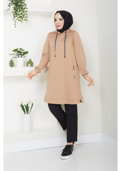 Mevsimlik Kadın Tunik Kapşonlu Cepli 61019Y fiyatları