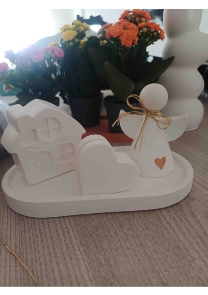 Melek,Kalp,Ev Konsept ,4 Parça Yeni Yil Hediye Kutusu,Yeni Iş Hediyesi,Yeni Ev Dekoratif ,Doğum Günü,Noel fırsatları