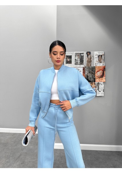 Çimalı Fermuar Detay Şardonlu Eşofman Takım