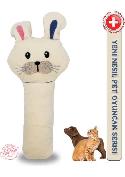 Köpekler Için Peluş Oyuncak Serisi - Stick Rabbit / 15CM