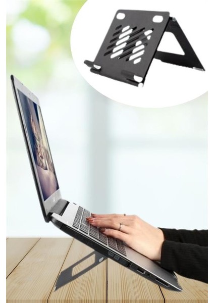 Ayarlanabilir Metal Dizüstü Destek Tabanı Katlanabilir Taşınabilir Laptop Sehpa - NEF2257-8853