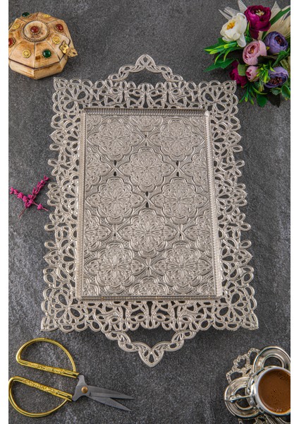 Fiyonk Dantel 6 Kişilik Dikdörtgen Tepsi (314-6)