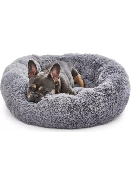 Ultrasoft Peluş Kedi ve Köpek Yatağı -Donut Yatak-Sakinleştirici Etkili-Yerli Üretim