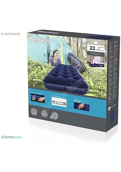 67000 Tek Kişilik Şişme Yatak (185 x 76 x 22) cm - NEF2869-5920
