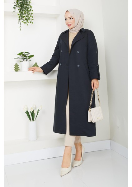 Tesettür Mevsimlik Kışlık Kadın Trençkot Içi Kürklü Astarlı 20245 fiyatları