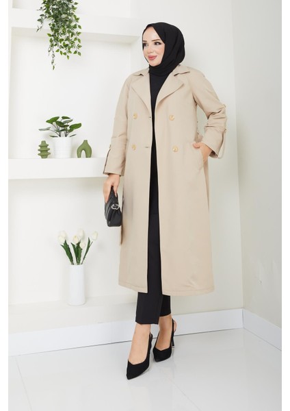 Tesettür Mevsimlik Kışlık Kadın Trençkot Içi Kürklü Astarlı 20245 fiyatları