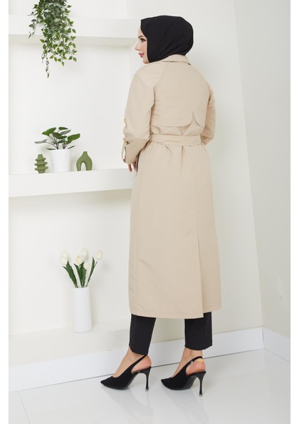 Tesettür Mevsimlik Kışlık Kadın Trençkot Içi Kürklü Astarlı 20245 fırsatları