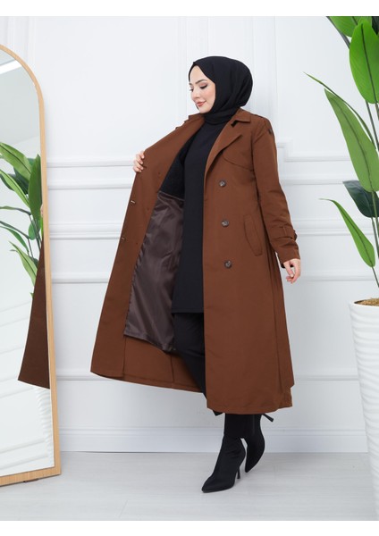 Çift Düğme Mevsimlik Kadın Spor Trençkot Içi Kürklü 20242 fiyatları