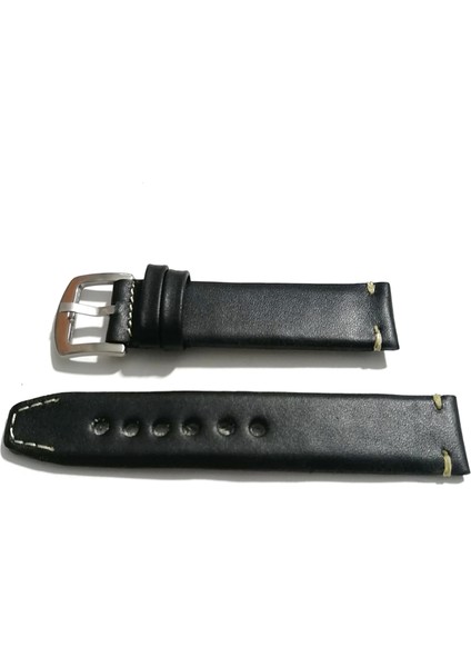 Her Saate Uygun El Yapımı 24 mm Hakiki Deri Kordon Siyah 24MM modelleri