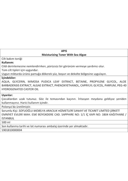 Nemlendirici Tonik - Deniz Yosunlu - HYDRO BALANCE - 500 Ml fırsatları