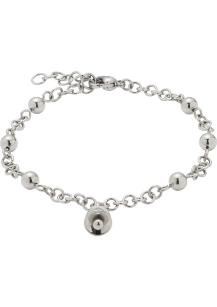 Gümüş Renkli Çan Motifli Manyetik Bileklik