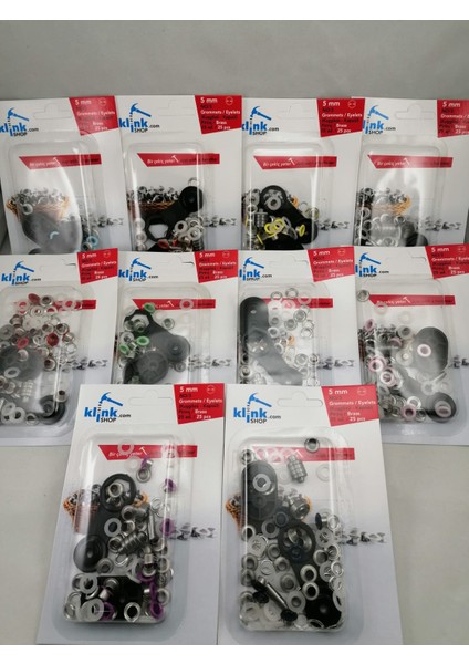 Kuşgözü No.4 (6mm) Kendin Yap Kiti, Örgü ve Deri Ayakkabılar ve Deri Ürünler Için Çekiçle Uygulama Aparatları ve 25 Adet Siyah Boyalı Kuşgözü Takım-Paslanmaz Pirinç modelleri