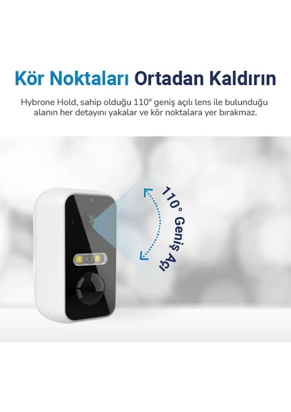 Hold İç ve Dış Ortam Bataryalı Wi-Fi Akıllı Kamera, Renkli Gece Görüşü, Siren ve Işığı Sayesinde Aktif Caydırıcılık, Mıknatıs ile Kolay Kurulum