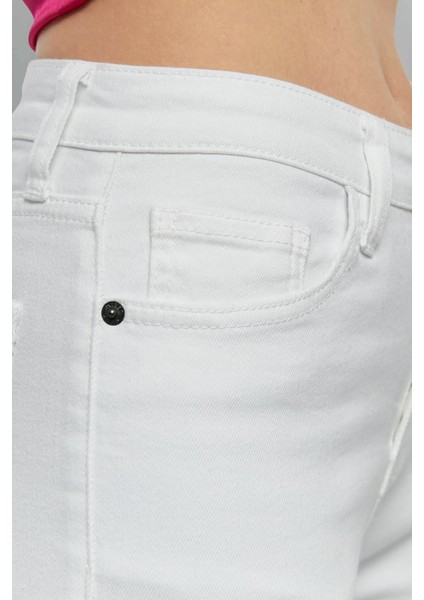 Kadın Yüksek Bel Dar Paça Süper Skinny Fit Esnek Bilek Boy Denim Jean Kot Pantolon C596