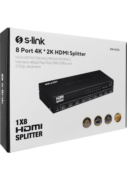 S-Lınk SW-KC32 8 Port 4k*2k HDMI Splıtter