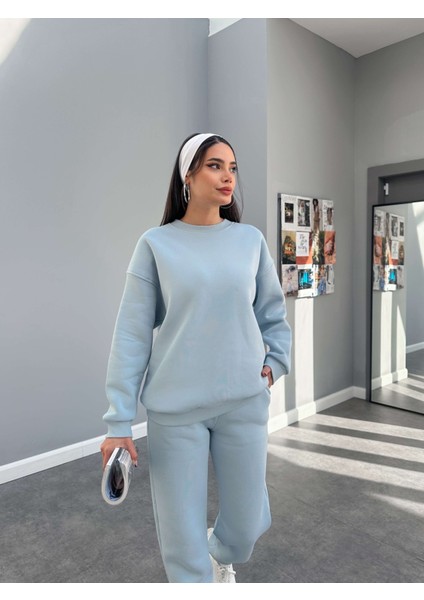 Bebe Mavi Basic Sweatshirt Takım