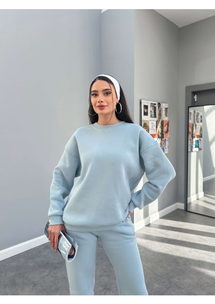 Bebe Mavi Basic Sweatshirt Takım