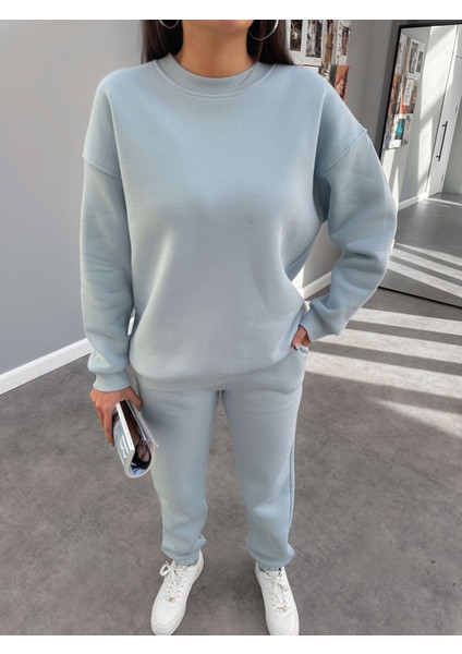 Bebe Mavi Basic Sweatshirt Takım