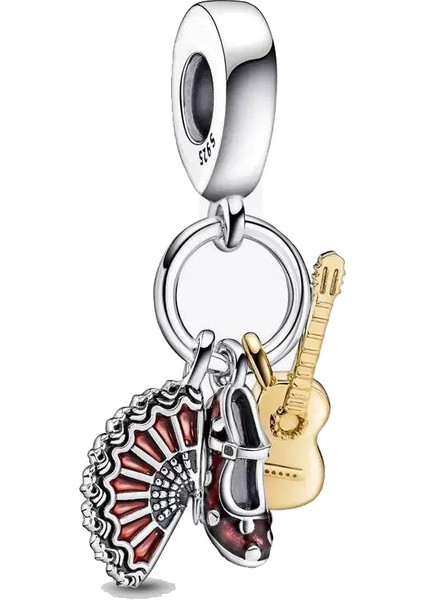 Gitar, Yelpaze ve Babet Sallantılı Charm