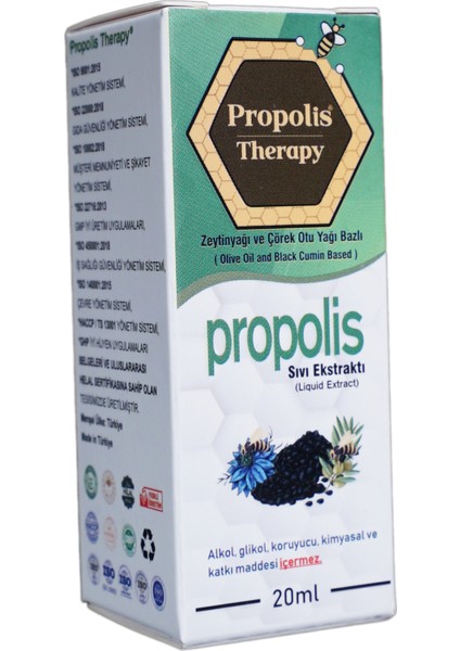 Zeytinyağı ve Çörek Otu Yağı Bazlı Propolis Ekstraktı 20ml