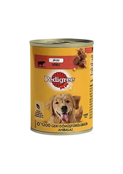 Sığır Etli Biftekli Yetişkin Konserve Yaş Köpek Maması 400 gr x 12 Adet