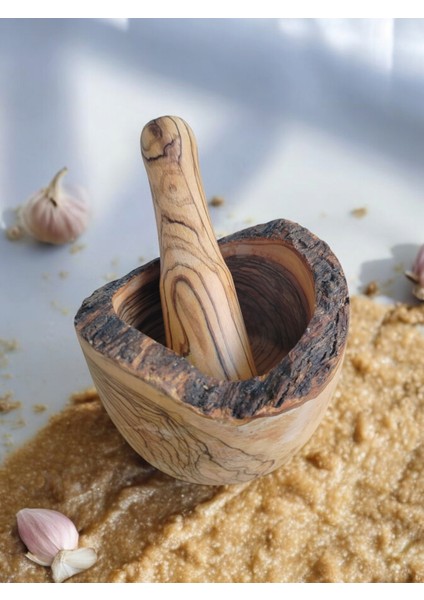 Hamdal Home Zeytin Ağacı El Yapımı Havan Kabuk Detaylı Kütüklü Doğal El Işçiliği Havan fiyatları