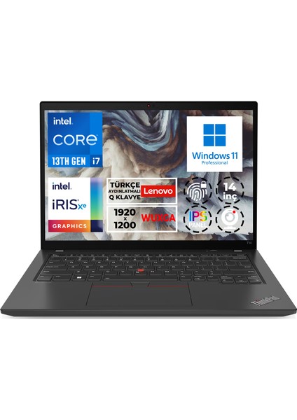 Thinkpad T14 G4 I7-1355U 32GB 4tb SSD 14" Wuxga W11P Taşınabilir Bilgisayar 21HD005BTX 008