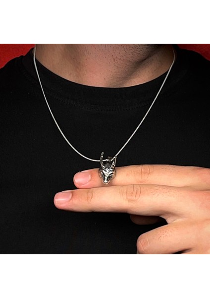 Gümüş Geyik Başlı Kolye 925 Ayar Gümüş Geyik Başı Unisex Kolye fırsatları