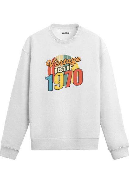 Best Of Vintage 1970 Limited Editiondoğum Tarihi Baskılı Doğum Günü Hediyesi Vintage Retro Sweatshirt